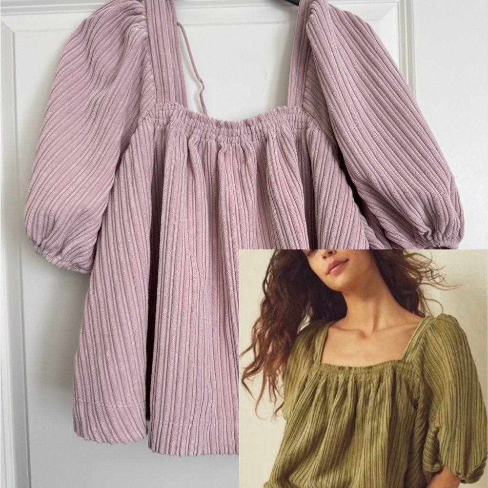 Free People Raquel Corduroy Top in blush pink Size XS